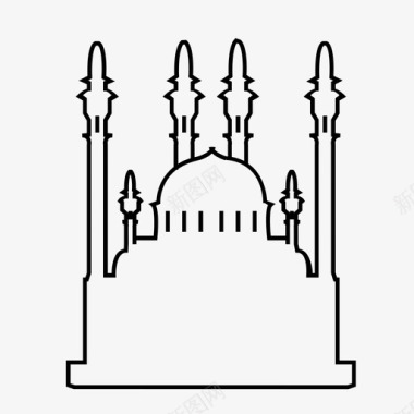 巴黎圣母院景点库尔沙里夫清真寺俄罗斯鞑靼斯坦图标图标