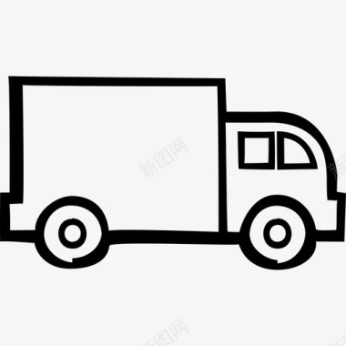 手绘卡车送货搬运图标图标