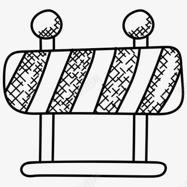 涂鸦背景特效路障在建标志施工涂鸦图标图标