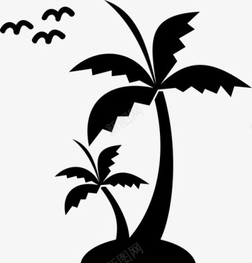 椰子树棕榈树椰子树植物图标图标
