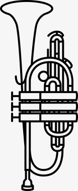 短号铜管喇叭图标图标