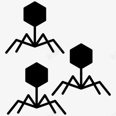 卡通病毒细菌病毒疾病细菌和病毒固体图标图标