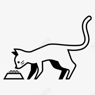 彩绘宠物猫粮动物碗图标图标