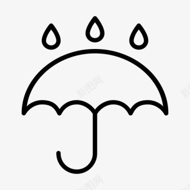 雨伞水盾图标图标