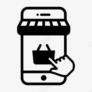网上购物手机电子商务购物图标图标