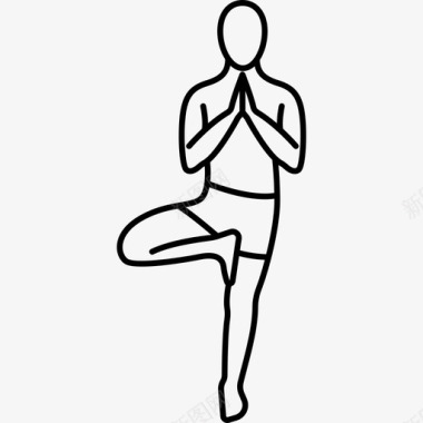 单腿站立运动瑜伽和普拉提图标图标
