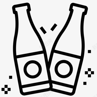 啤酒瓶庆祝欢呼图标图标