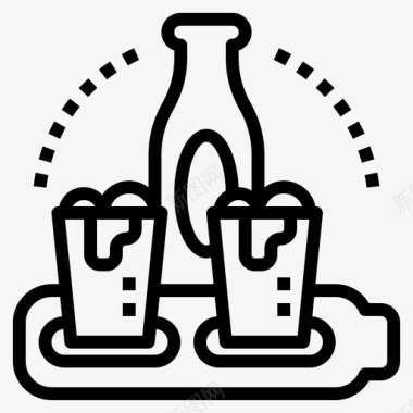 化学分子式桨式啤酒饮料套装图标图标