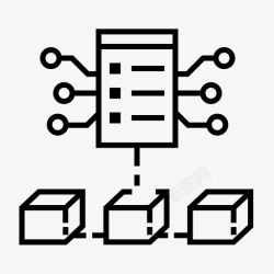 中心化智能合约区块链连接图标高清图片