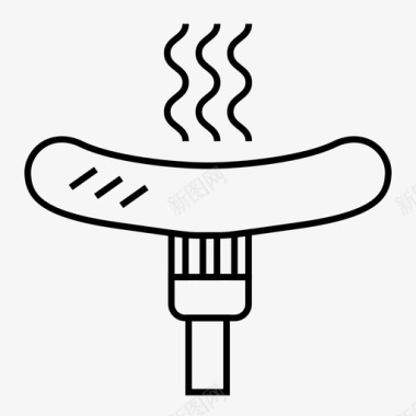香肠叉子烧烤图标图标