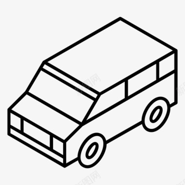 小型货车汽车旅行车图标图标