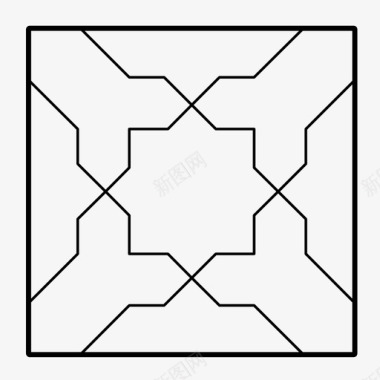 复古方形瓷砖图案几何图案图标图标