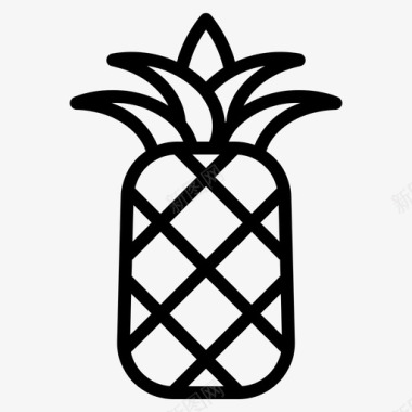 菠萝菠萝新鲜水果图标图标