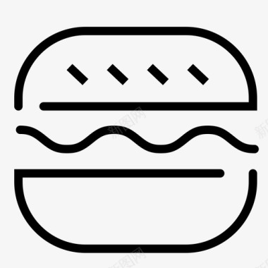 汉堡中等快餐食物图标图标