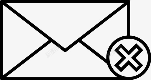 信封的消息信封删除信件图标图标