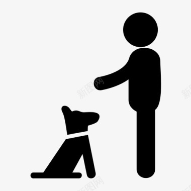 狗坐动物人图标图标