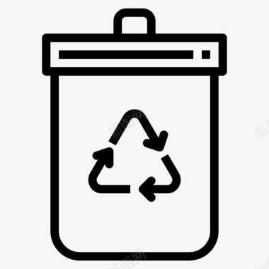 垃圾箱环保生态图标图标
