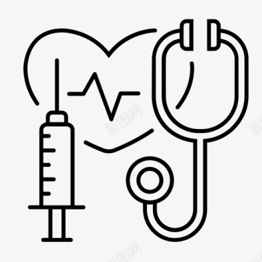 职业和工作医生健康心脏图标图标