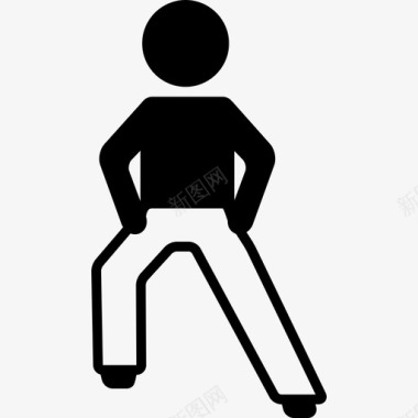 男子伸展左腿运动瑜伽图标图标