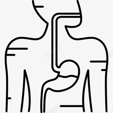 消化系统人体部分黑色图标图标