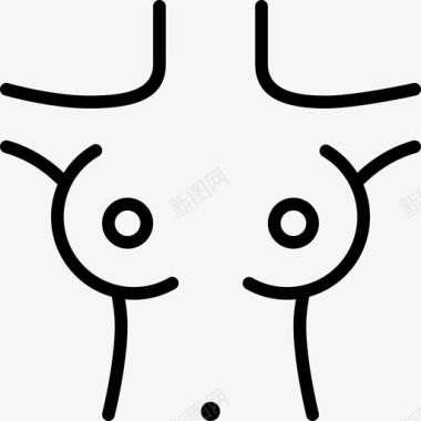 女性身体胸部图标图标