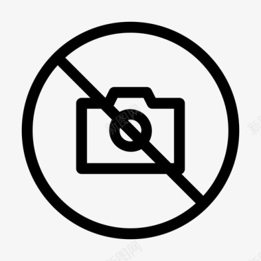 禁止拍照标志线图标图标