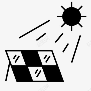太阳能板太阳能电池充电图标图标