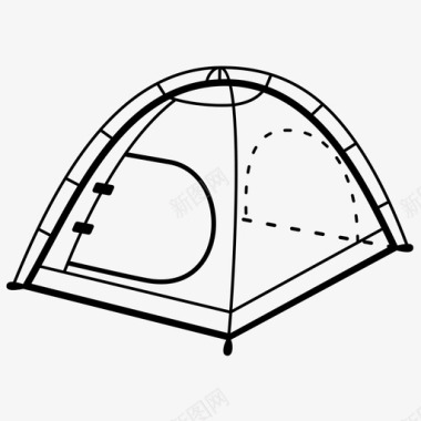 露营帐篷旅游旅游图标图标