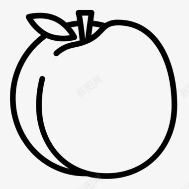 杏水果植物图标图标