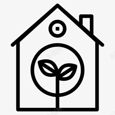 生态家园建筑保护图标图标