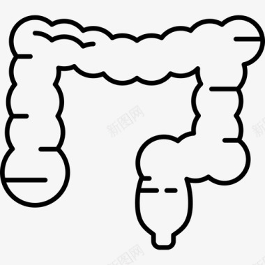 大肠人体部位黑色图标图标