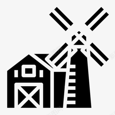 风车农场建筑图标图标