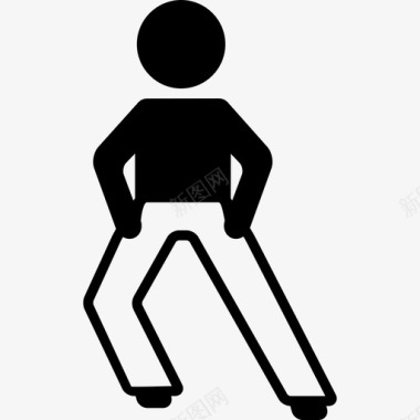 伸展男孩伸展腿运动瑜伽图标图标