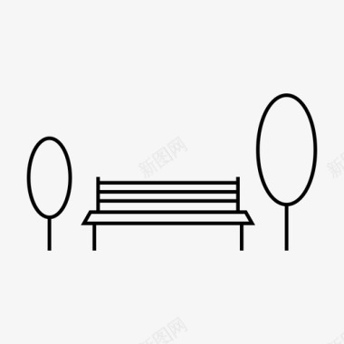 长凳椅子公园图标图标