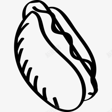 热狗面包手绘图标图标