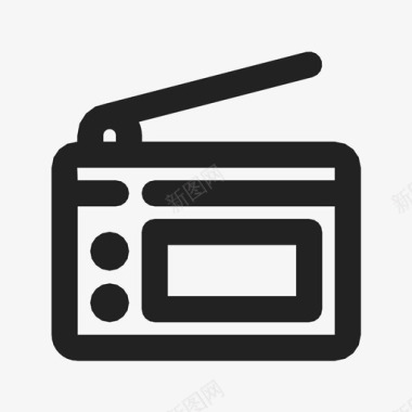 复古收音机调频新闻图标图标