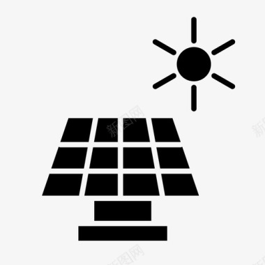 家用光伏板太阳能板能源光伏图标图标