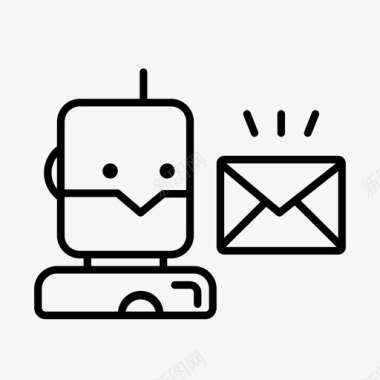 电子邮件垃圾邮件ai机器人人工智能消息图标图标