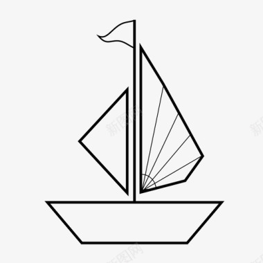 帆船海洋船只图标图标