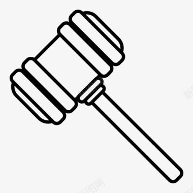 法庭法庭的锤子木槌图标图标