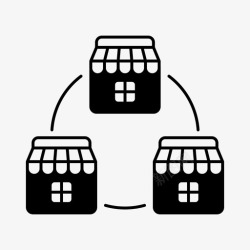 店铺连锁商店特许经营分支连锁图标高清图片