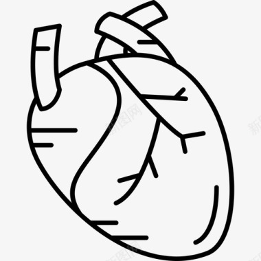 人的心脏人体部分黑色图标图标