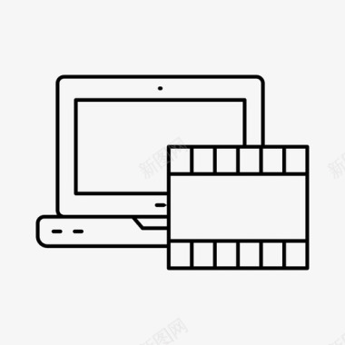视频icon电影笔记本电脑媒体图标图标