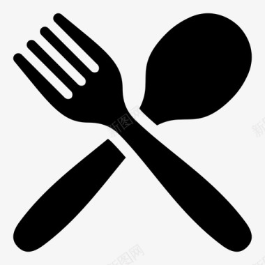 厨房用具勺子和叉子餐具餐饮图标图标