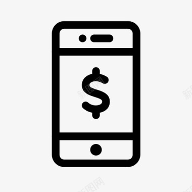 手机银行存款支票智能手机图标图标