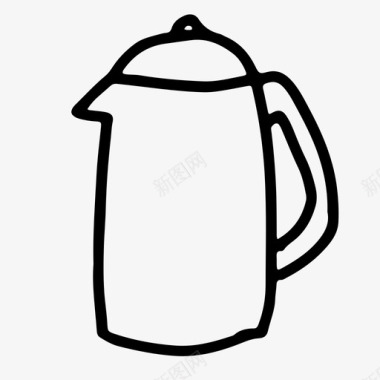 茶壶手绘厨房图标图标