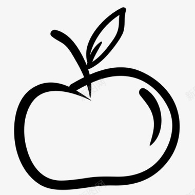 手绘苹果片苹果食物水果图标图标