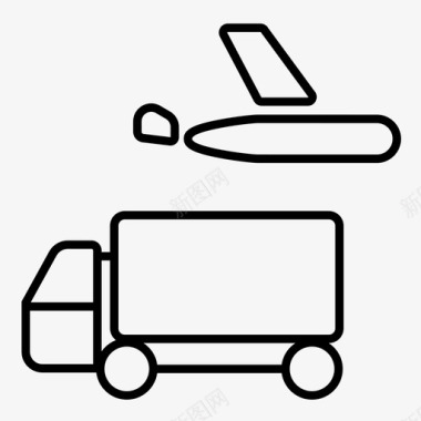 机场卡车飞机卡车图标图标