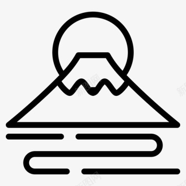 富士山日本地标图标图标