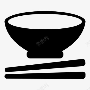 厨房用具碗亚洲食品筷子图标图标